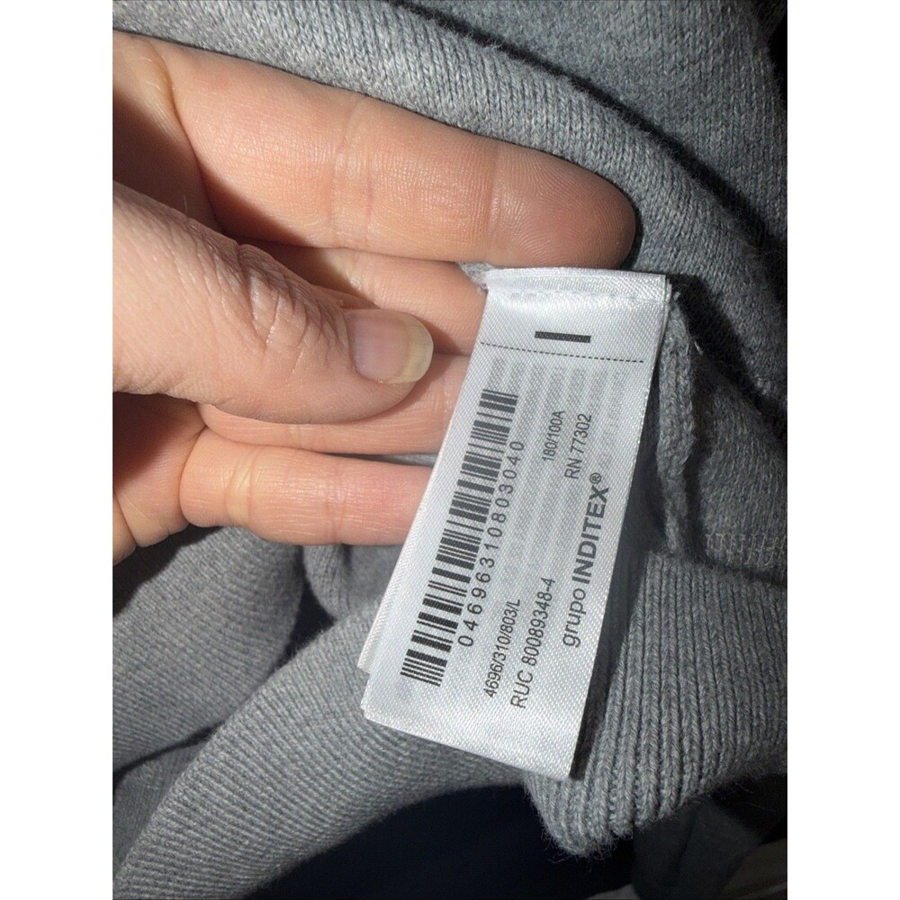 Zara Soft Knit‎ Crewneck Sweater L Gray Oversized Comfy Leisure - Picture 3 of 6